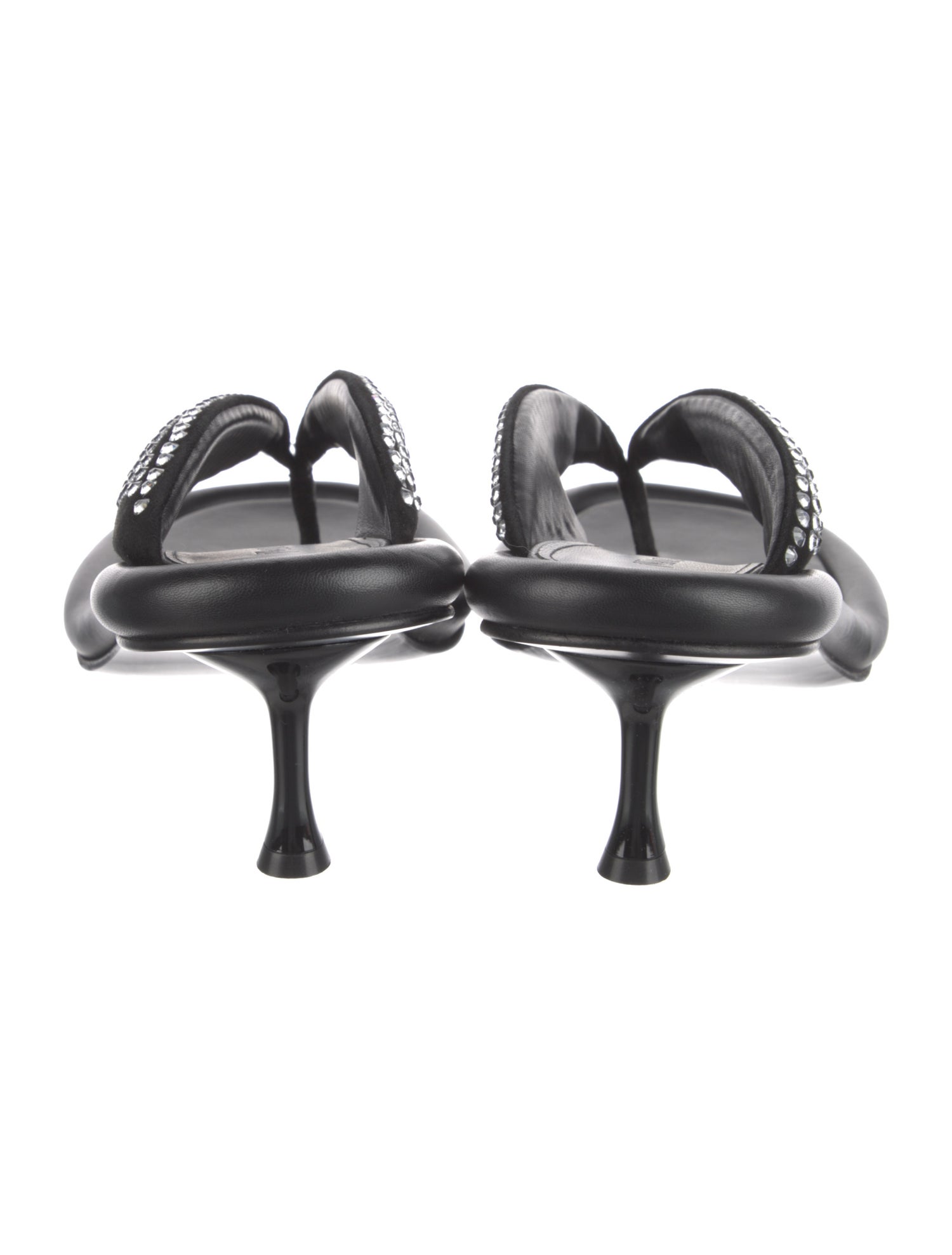 J.W. Anderson Leather Crystal Embellishments Slides